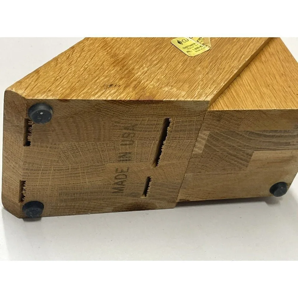 Cutco 4 Slot Wooden Knife Block - Made in USA